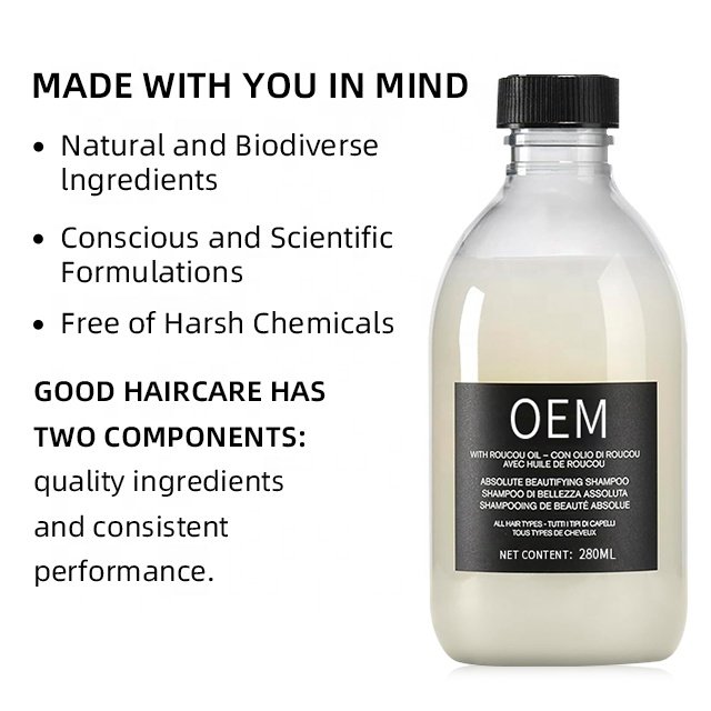 Wholesale Hair Shampoo With Nourishing Roucou Oil Long Lasting Maintain Soft Shiny And Voluminous Hair Organic Shampoo