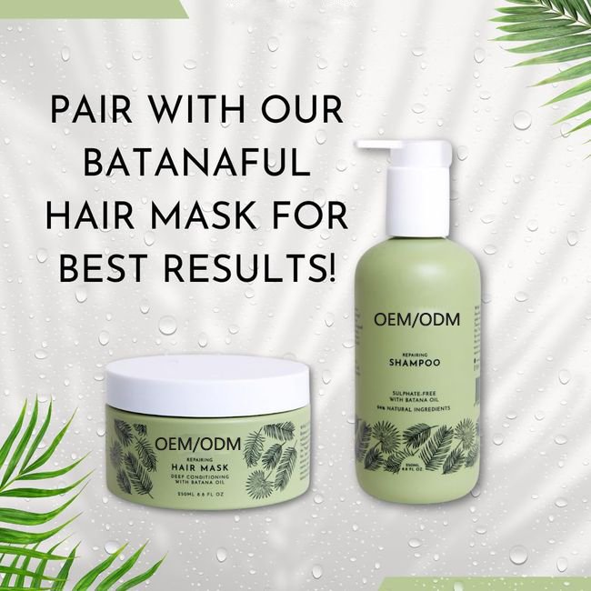 Private Label Hair Loss Treatment Shampoo Batana Oil Strengthen Afro 4C Hair Shampoo And Conditioner