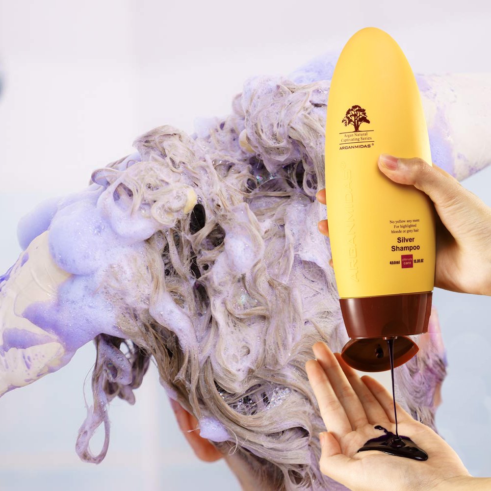 Private Label Anti-Brassy Shampoo for Purple Blonde Silver Brunette Hair No Yellow Tone Violet Toner for Color Protection