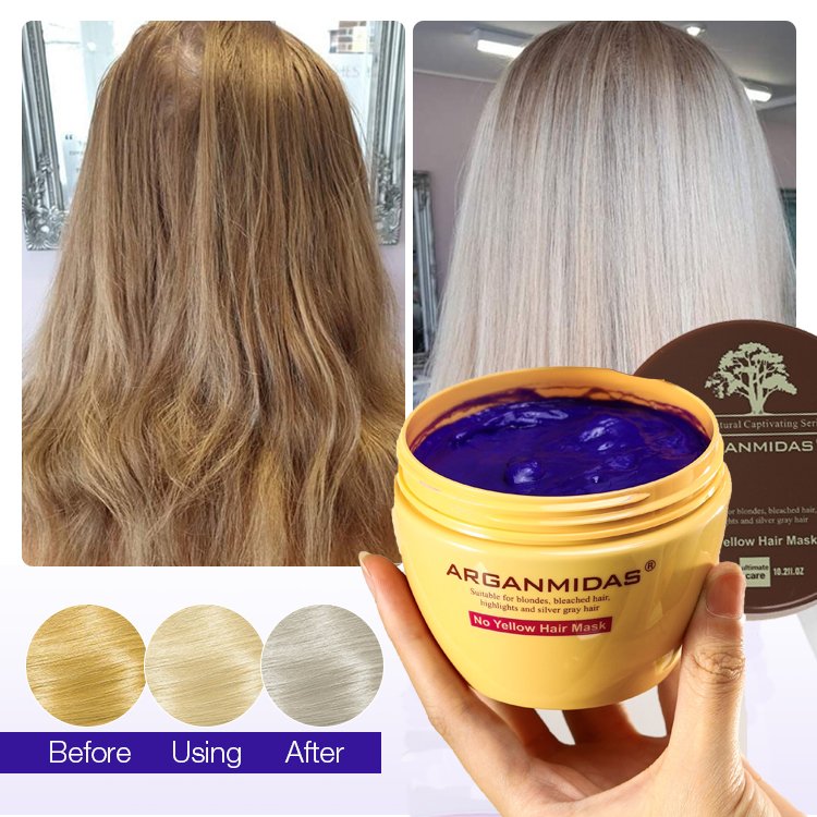 Private Label Anti-Brassy Shampoo for Purple Blonde Silver Brunette Hair No Yellow Tone Violet Toner for Color Protection