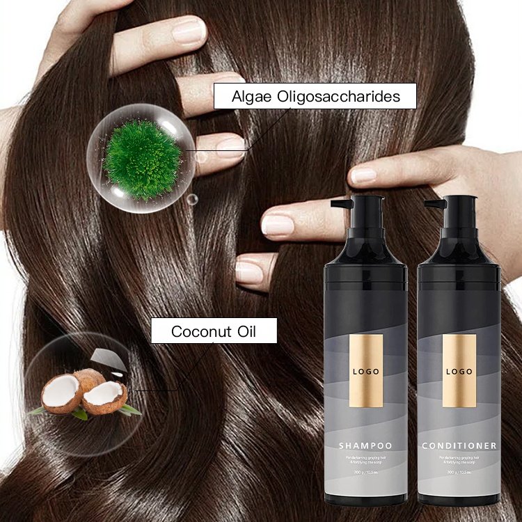 Wholesale Private Label Organic Natural Algae Oligosaccharides Shampoo and Conditioner for Dry Hair Men and Womens