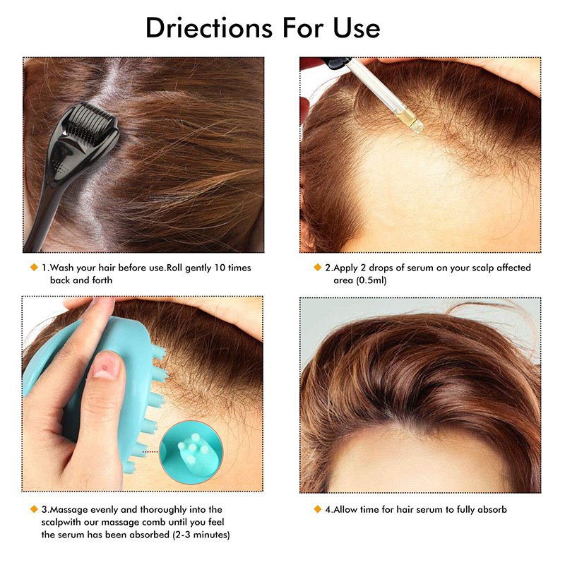 Private label argan biotin serum strengthen hair roots anti-hair loss solution hair growth kit