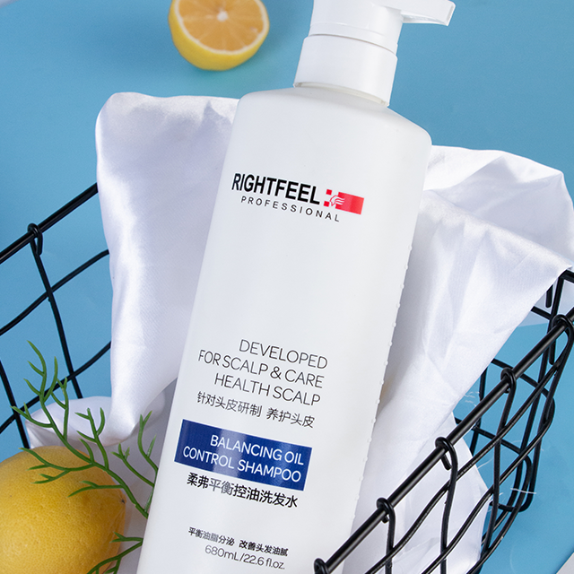 Professional hair products transparent liquid bottled balancing oil control fluffy shampoo