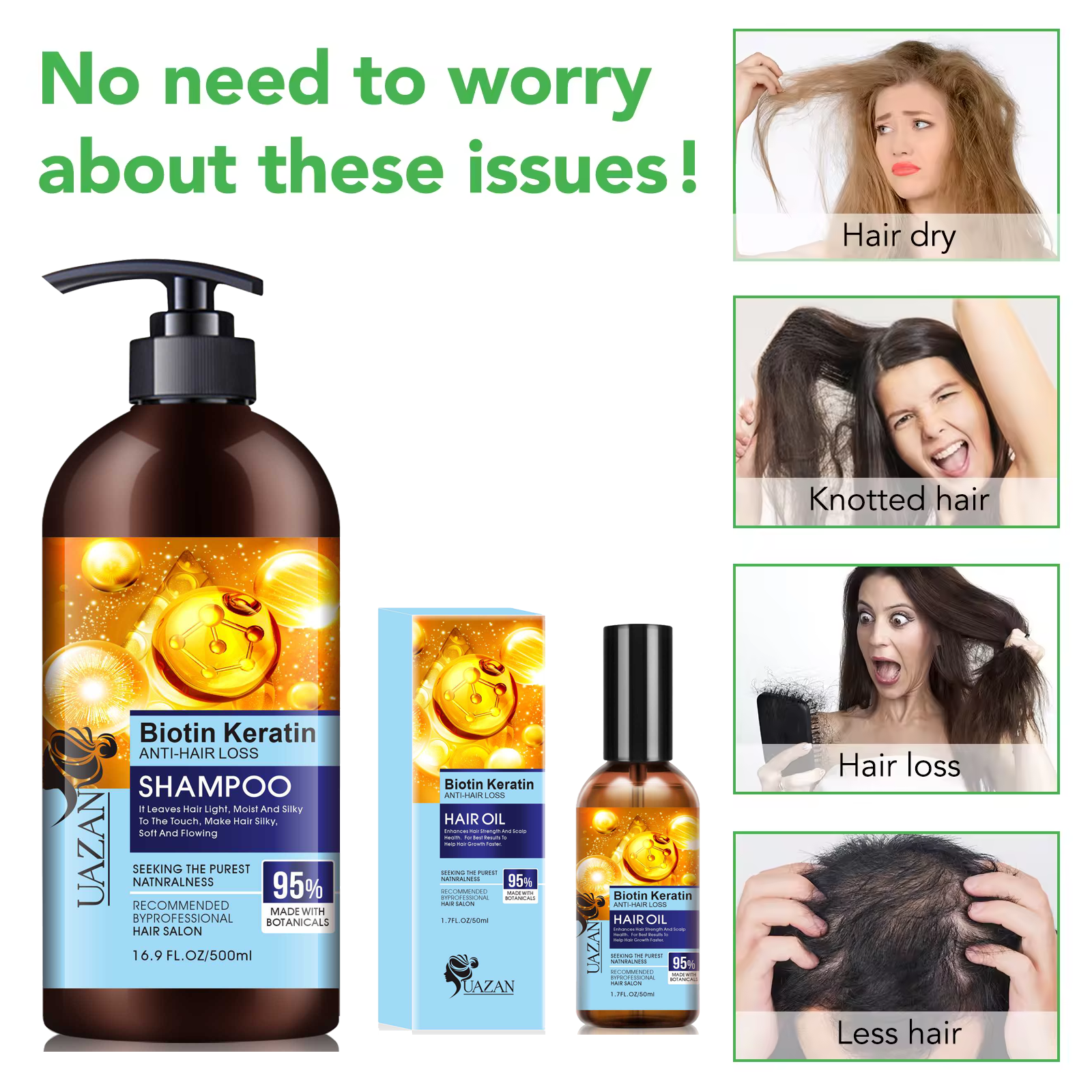 Customized Logo Biotin Organic Hair Care Set Nourishing Hair Mask Keratin Shampoo And Conditioner