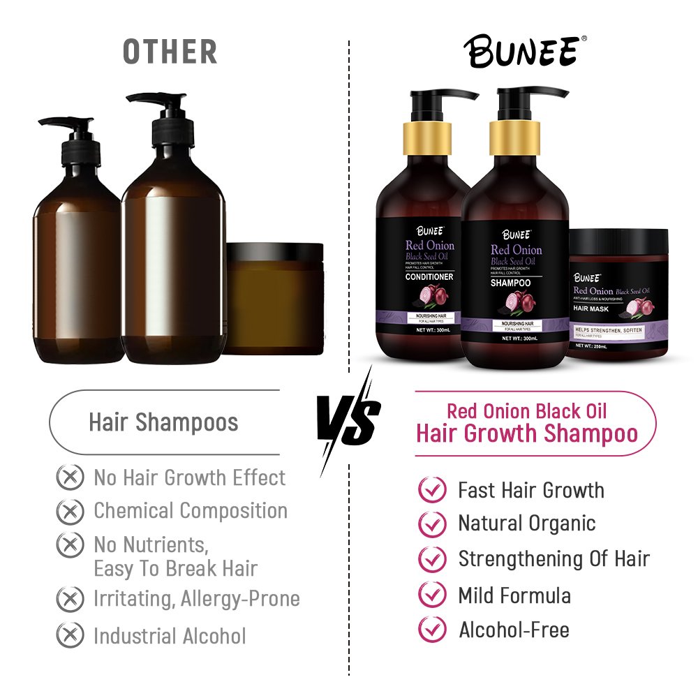 BUNEE Private Label onion Plant Extract Hair Growth Anti Hair Loss hair Shampoo