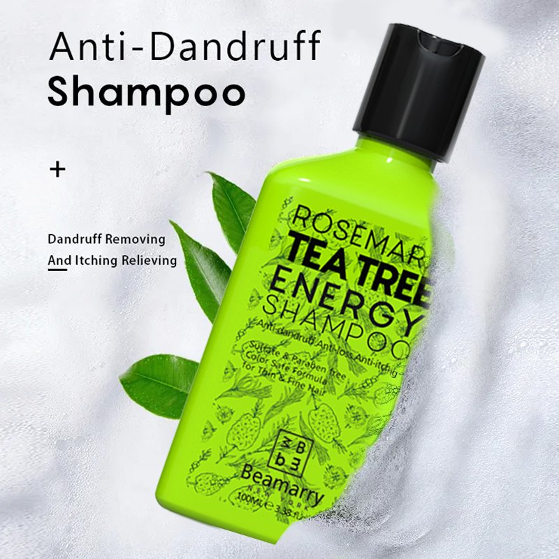 Travel size 100ML tea tree rosemary energy natural dry raw pure curly color hair shampoo wholesale for men
