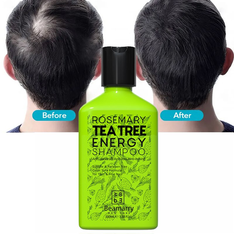 Travel size 100ML tea tree rosemary energy natural dry raw pure curly color hair shampoo wholesale for men