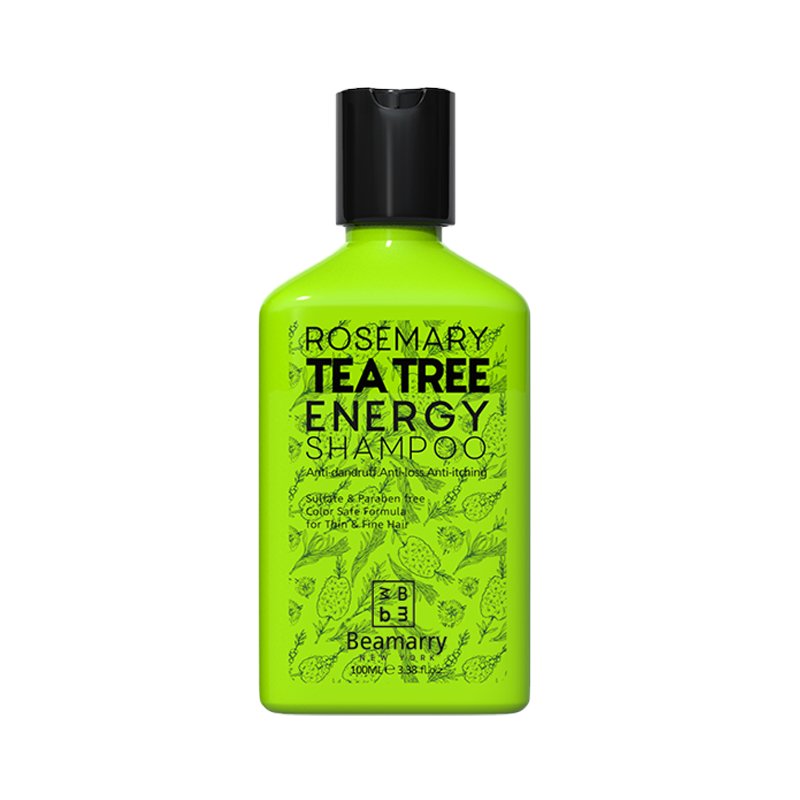 Travel size 100ML tea tree rosemary energy natural dry raw pure curly color hair shampoo wholesale for men