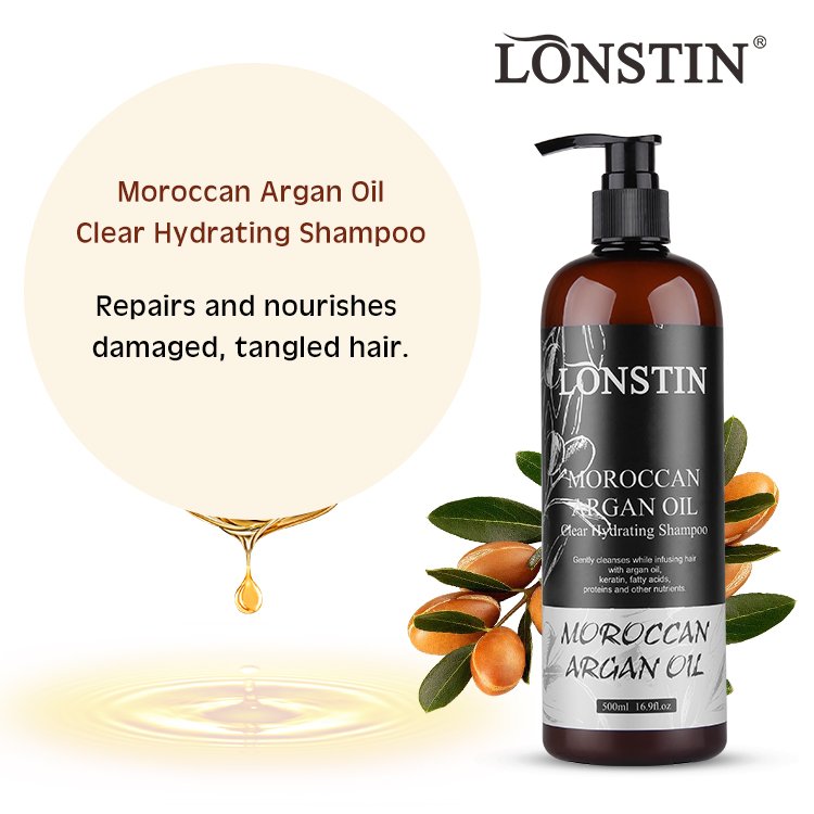 Lonstin OEM Private Label Hair Care Product Moisturizing Morocco Argan Oil Shampoo with essential oils