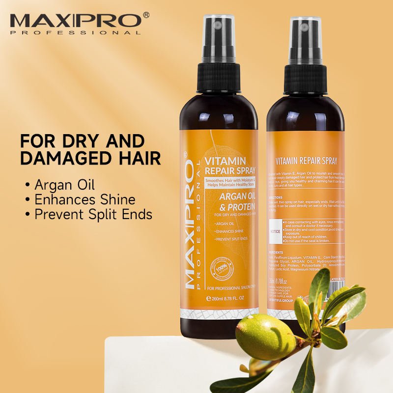 MAXIPRO Private Label Natural Hydrating Nourishing Leave In Conditioner Vitamin Hair Treatment Spray For Curly Hair