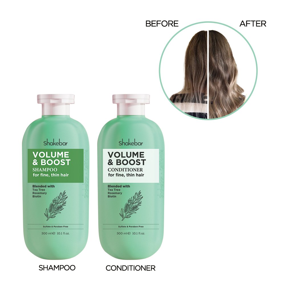 Private Label Shakebar Volumizing Herbal Shampoo and Conditioner Set For Oily Hair Organic Tea Tree Oil Shampoo and Conditioner