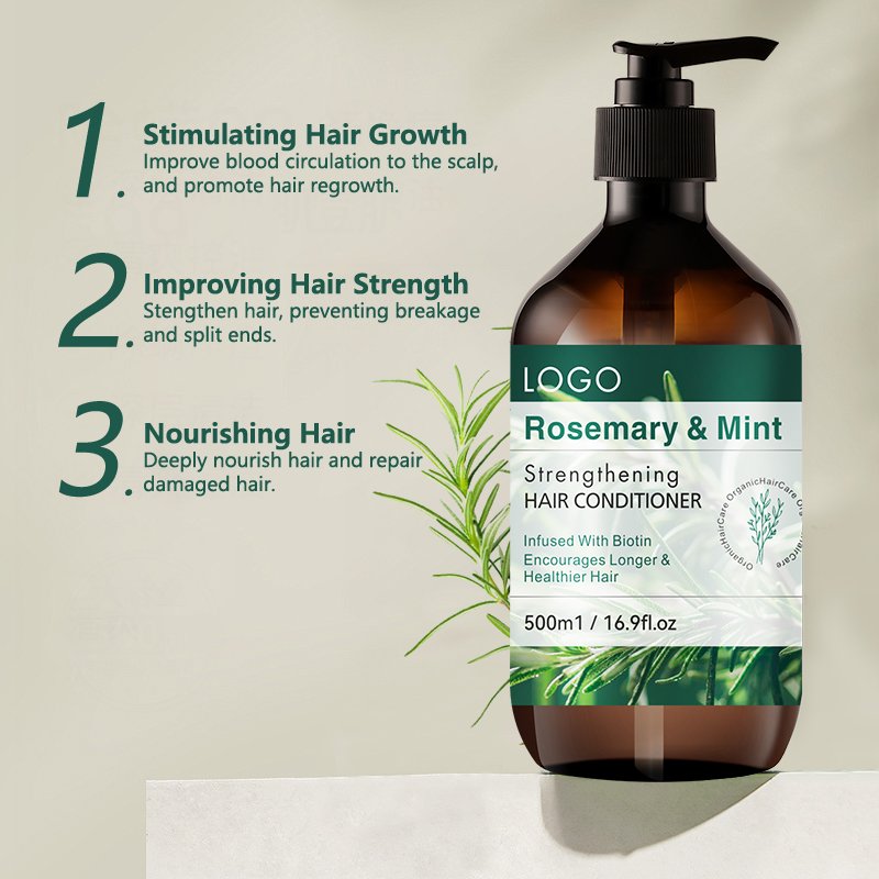 Private Label Hair Care Organic Hair Growth Sulfate Free Curly Mint Rosemary Shampoo And Conditioner