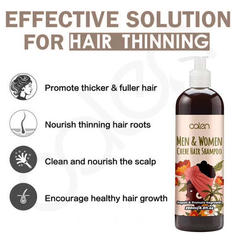 Oalen Customs Logo 250ML Chebe Hair Shampoo Repair Damaged Hair Anti-Dandruff Moisture Hair Growth Shampoo