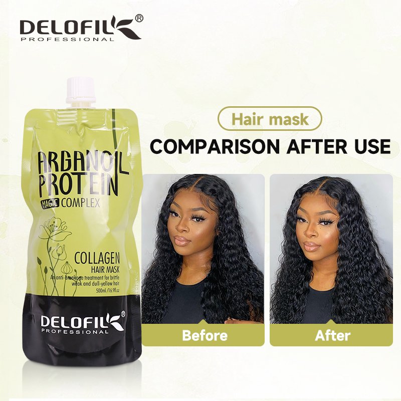 Delofil Professional Keratin Hair Treatment Mask Organic Shampoo And Conditioner Set Sulfate Free Repair Hair Mask Salon Shampoo