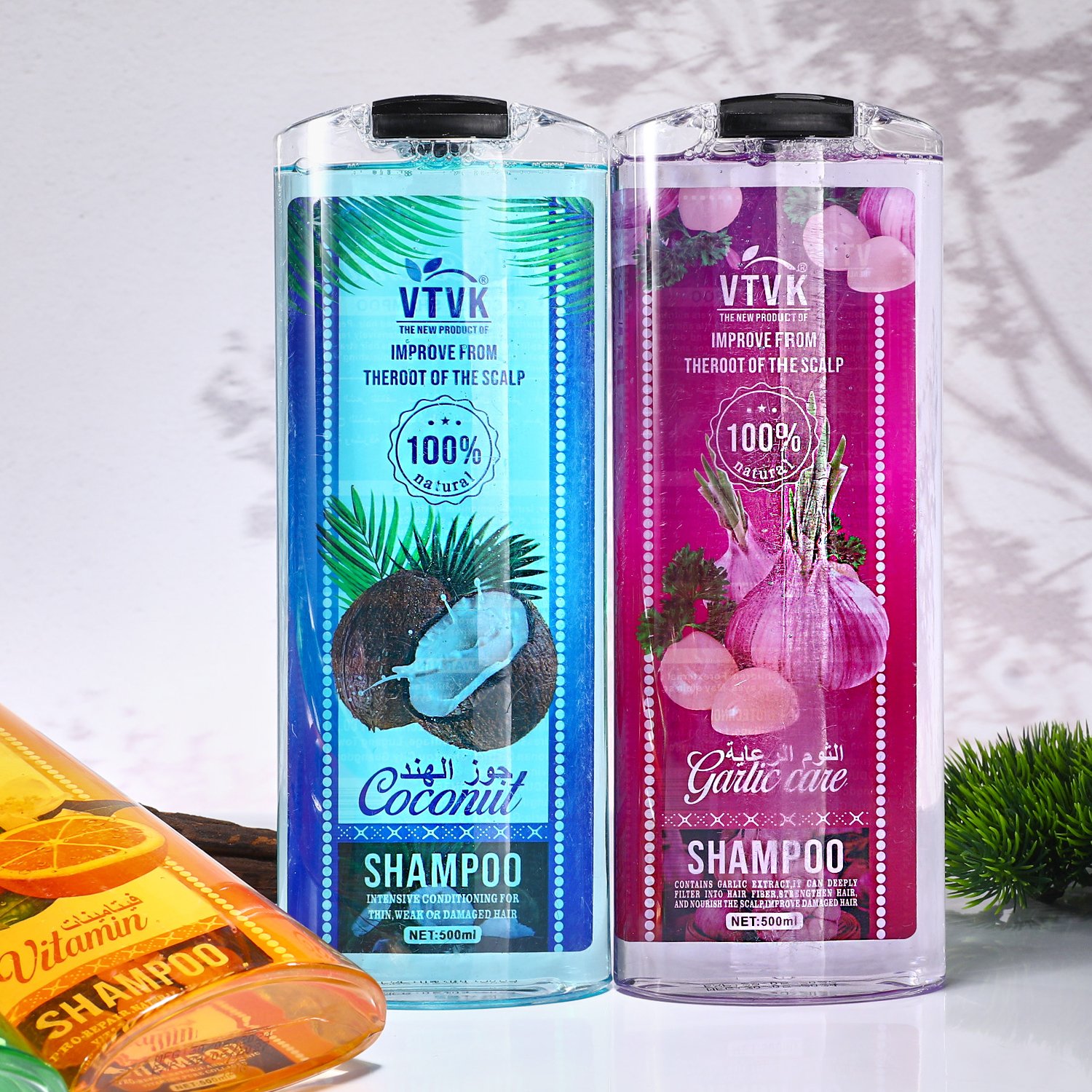 Natural and cruelty free vegan shampoo for hair loss prevention hair care fluffy ginseng shampoo