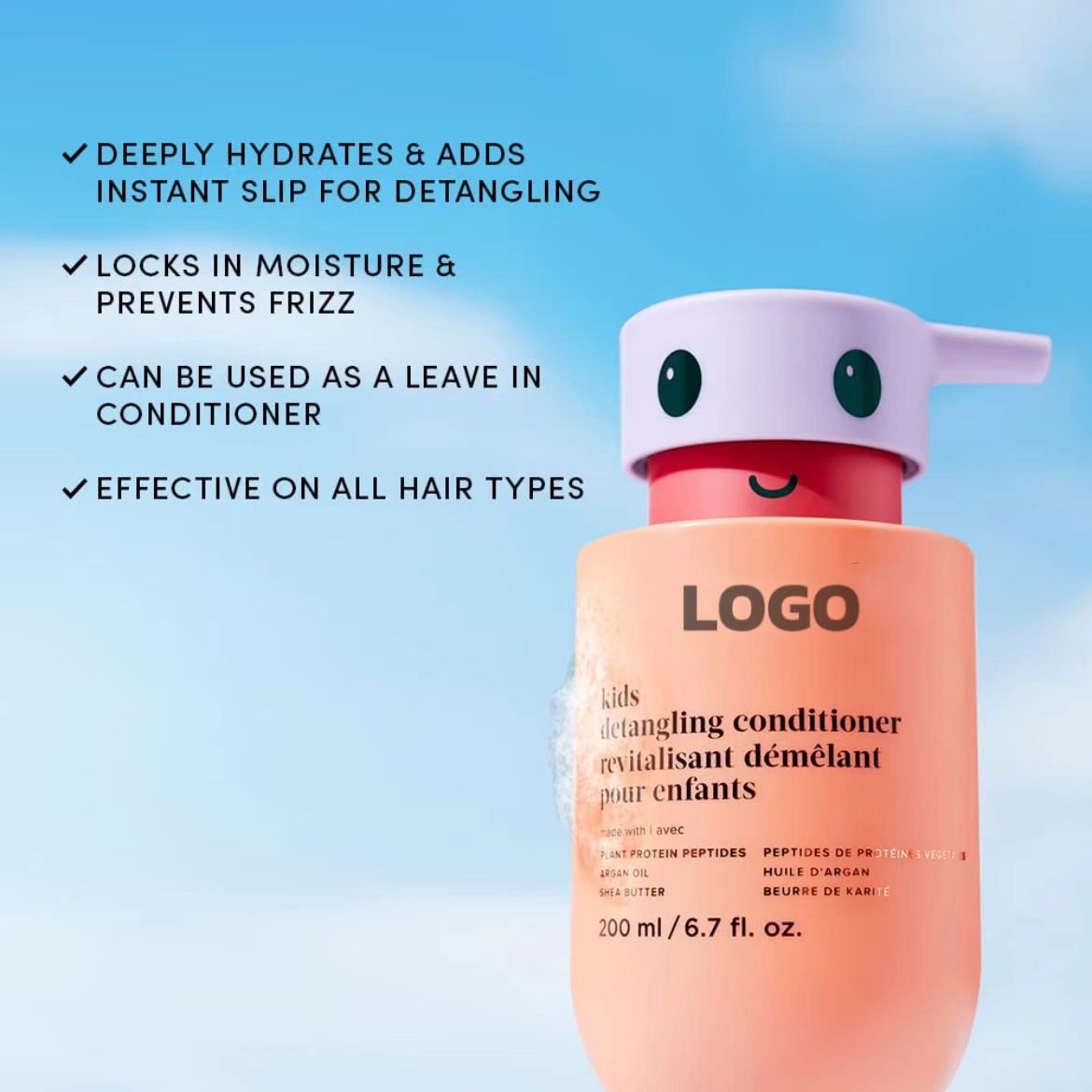 Private Label Kids Hair Conditioner Nourish and Smoothly soft hair care shampoo For Children's Hair