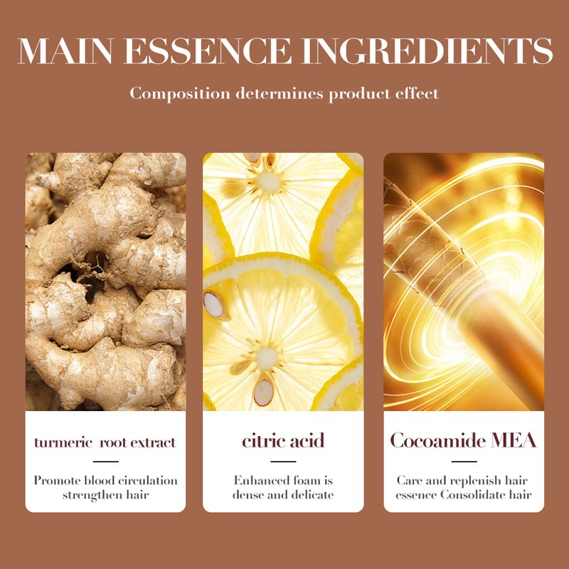 SADOER Private Label Deep Clean Ginger Anti Hair Loss Essence Shampoo Amino Acid Based Oil Control For Hair Care