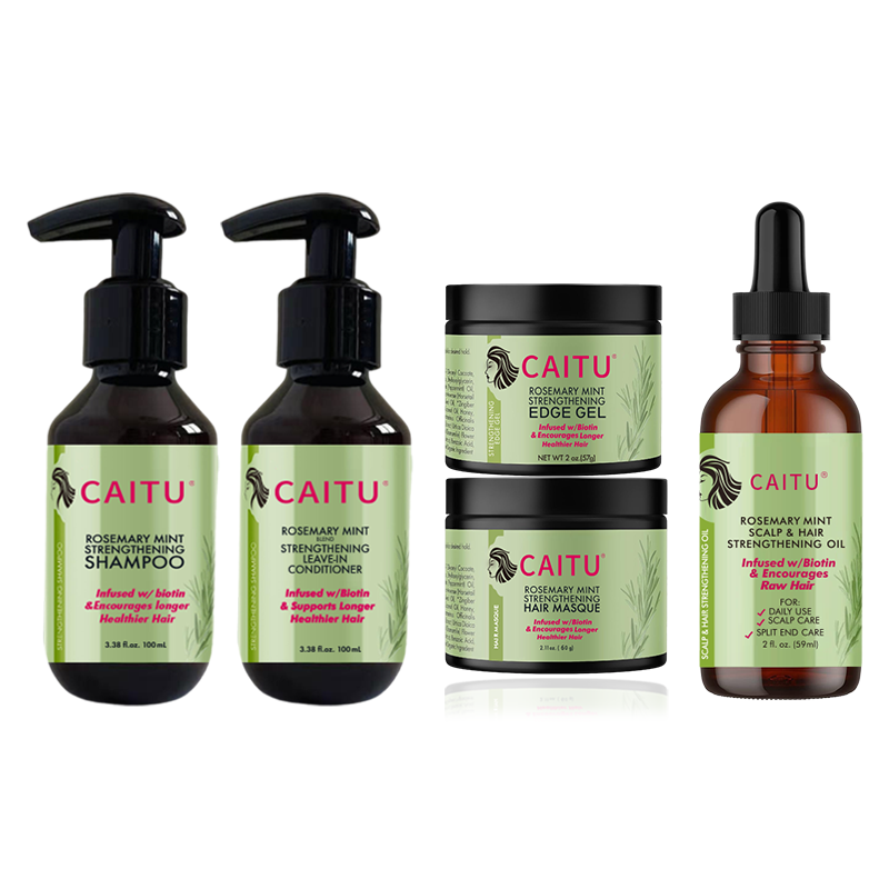 sulfate free natural organic biotin Rosemary mint curly hair shampoo and conditioner set private label