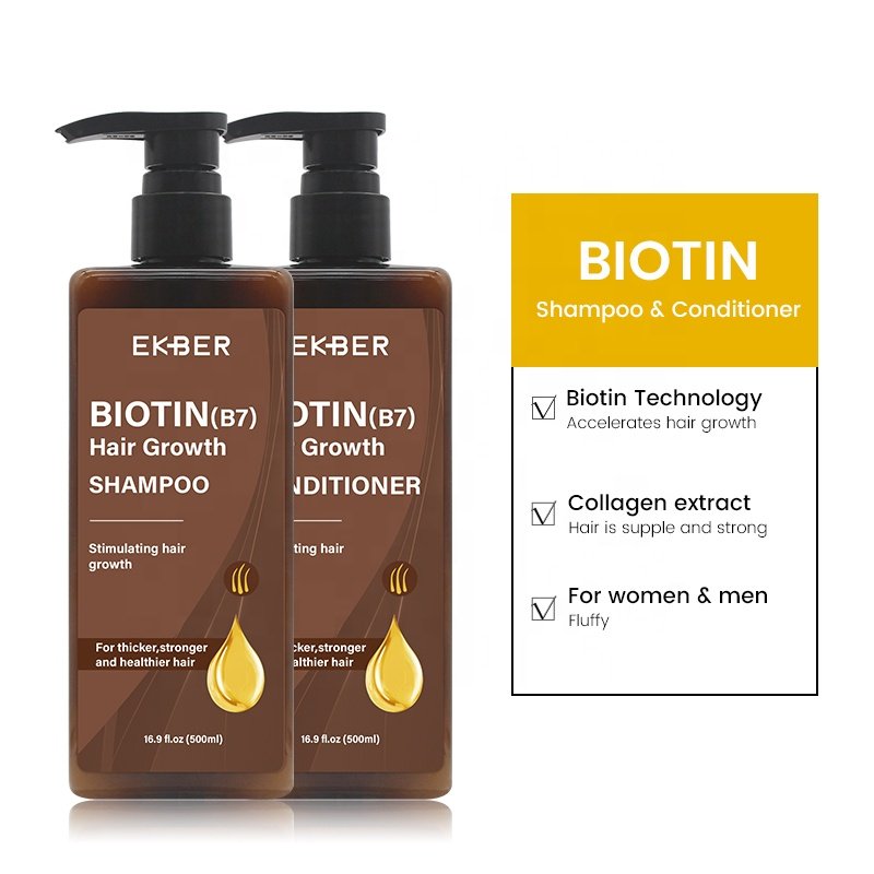 Low Price Ekber Natural Biotin Argan Oil Nourishing Spilt-end Problem Hair Growth Shampoo Conditioner Hair Care Products Bulk