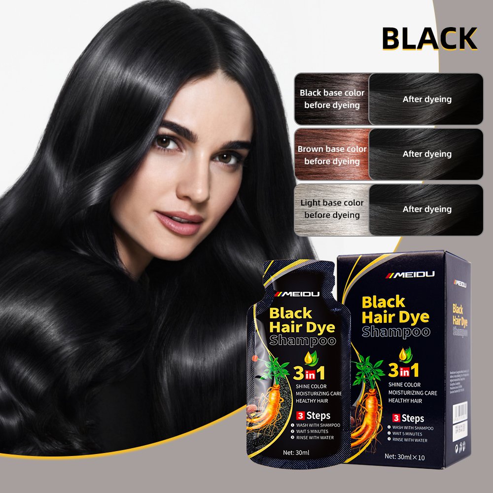 Manufacturer Hair Styling Products MEIDU Black Ammonia Free Dark Brown Permanent 30ml Herbal Sachet Hair Dye shampoo