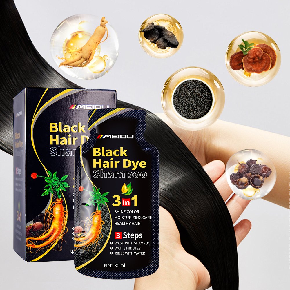 Hair dye shampoo professional ginger natural black shampoo herbal hair dye for men black hair color shampoo