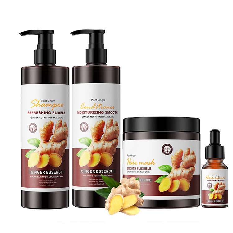 Top selling organic Ginger Hair Shampoo and hair conditioner nourishing Hair growth serum care products Private label