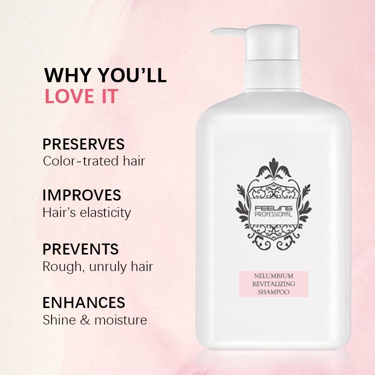 FEELING Professional Pro-Hair Nelumbium Revitalizing Shampoo 1000ml Color Protection Shampoo Mild Cleanser After dye
