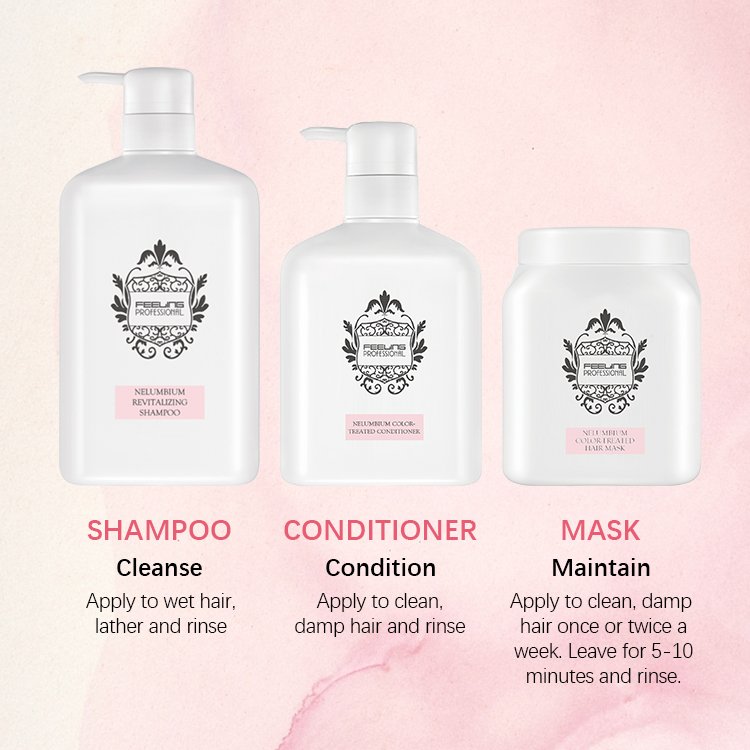 FEELING Professional Pro-Hair Nelumbium Revitalizing Shampoo 1000ml Color Protection Shampoo Mild Cleanser After dye