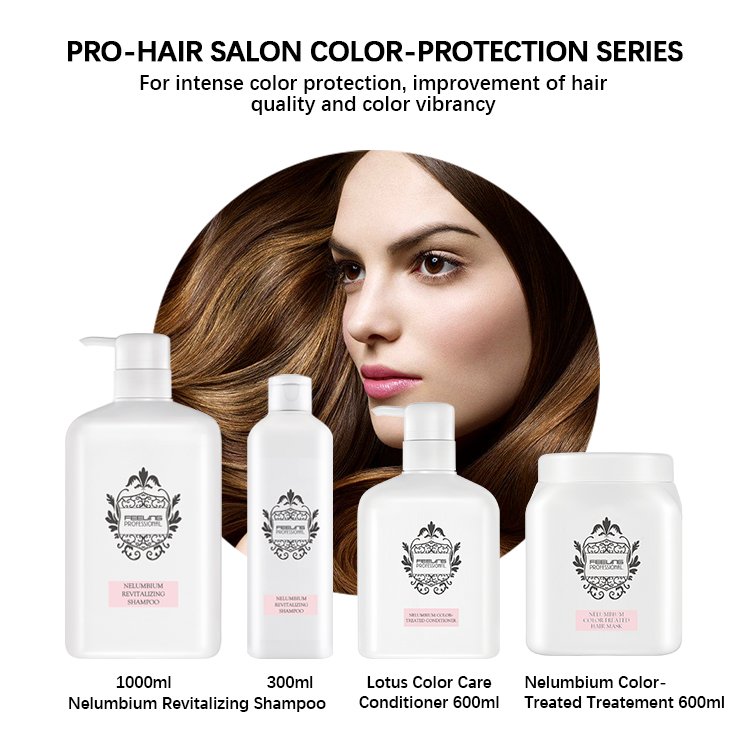 FEELING Professional Pro-Hair Nelumbium Revitalizing Shampoo 1000ml Color Protection Shampoo Mild Cleanser After dye