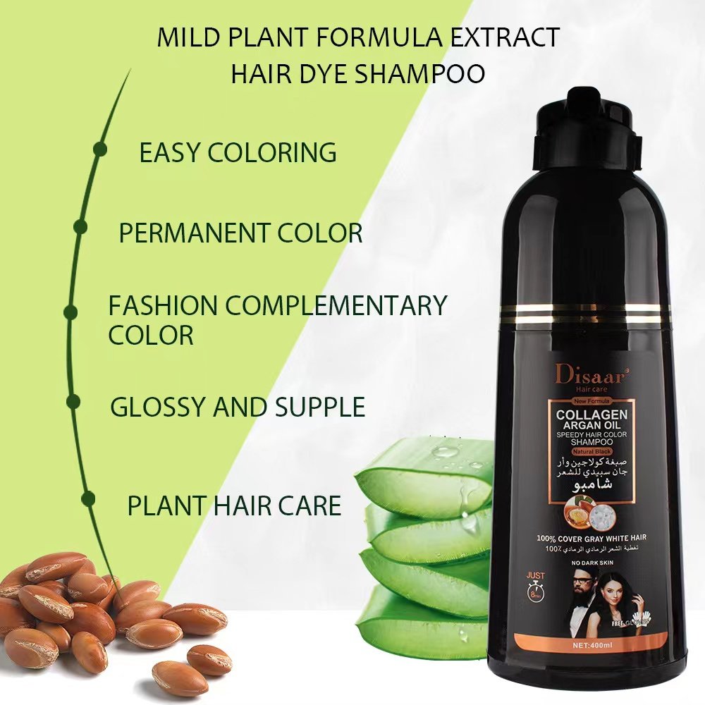 Factory Direct Selling Wholesale 400ml Hair Dye Shampoo For Women Natural Herbal Ingredients Hair Dye Shampoo