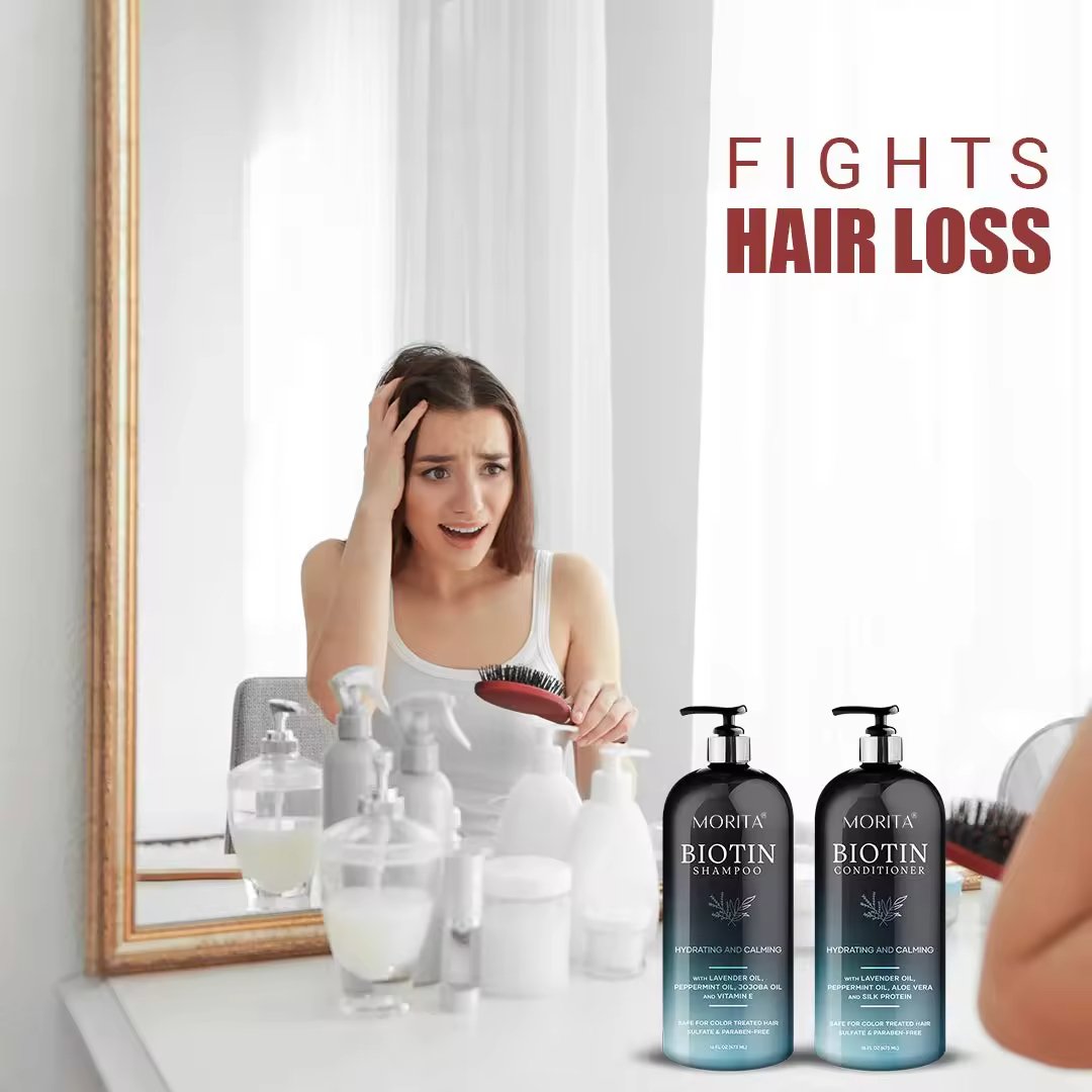 Organic Shampoo and Conditioner Black Hair Paraben-free Hydrating Smoothing & Keratin & Biotin Hair Care Sets Herbal