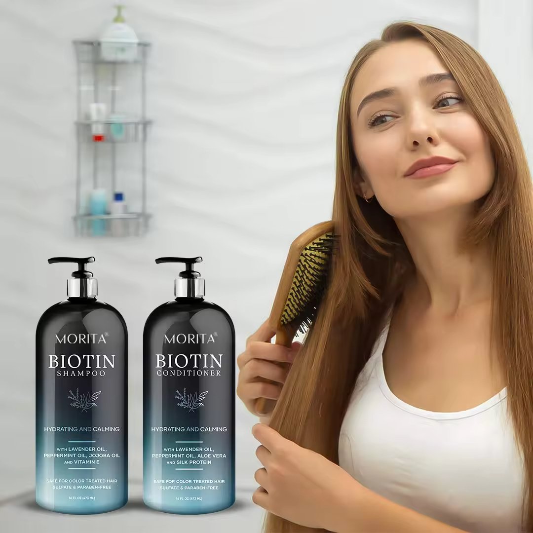 Organic Shampoo and Conditioner Black Hair Paraben-free Hydrating Smoothing & Keratin & Biotin Hair Care Sets Herbal