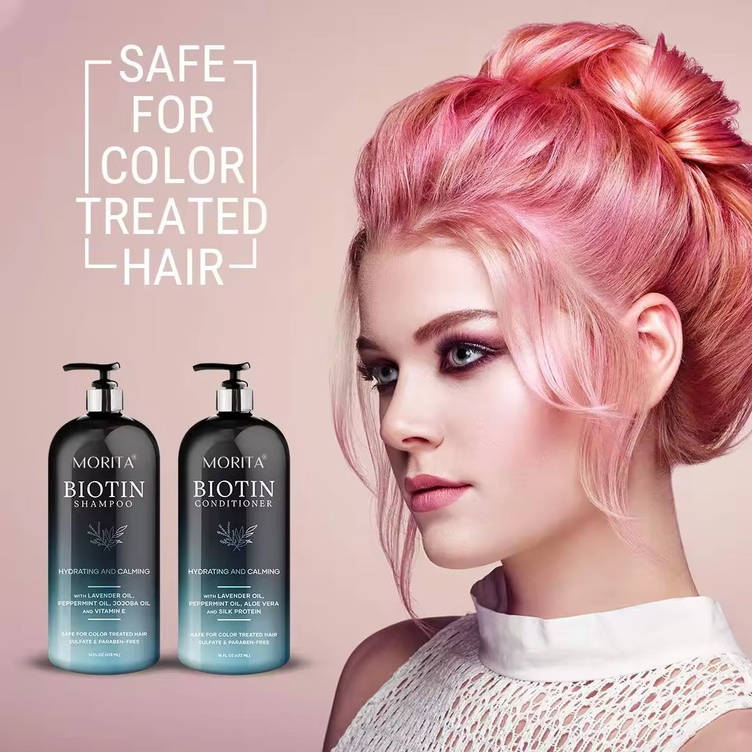 Organic Shampoo and Conditioner Black Hair Paraben-free Hydrating Smoothing & Keratin & Biotin Hair Care Sets Herbal