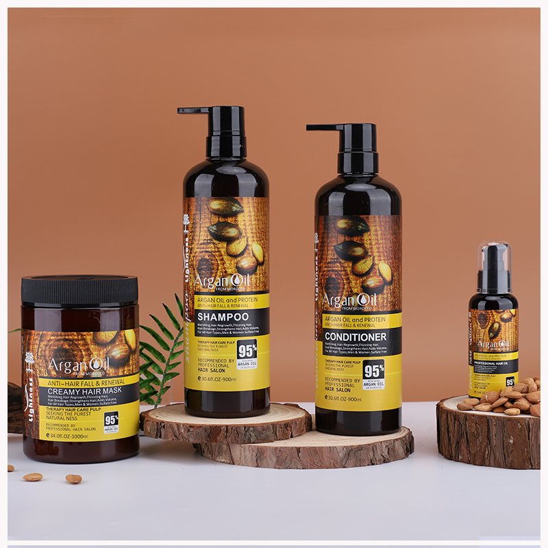 China Manufacturer Hair Care Growth Repair Private Label OEM Lightness Organic Morocco Argan Oil Hair Shampoo and Conditioner