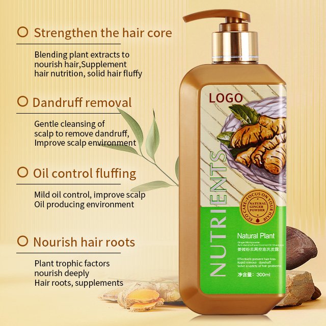 Private Label 300ML Ginger Anti Hair Loss Growth Repairing Moisturizing Conditioner Anti-dandruff Turmeric Shampoo Products