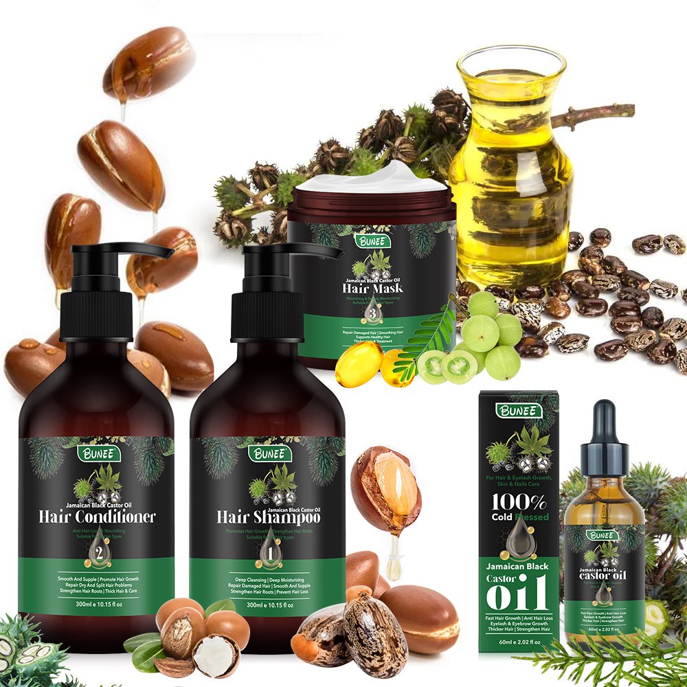60ml 100% Pure Organic HAIR Regrowth tonic Booster cold pressed black castor seed hair growth oil for repair treatment