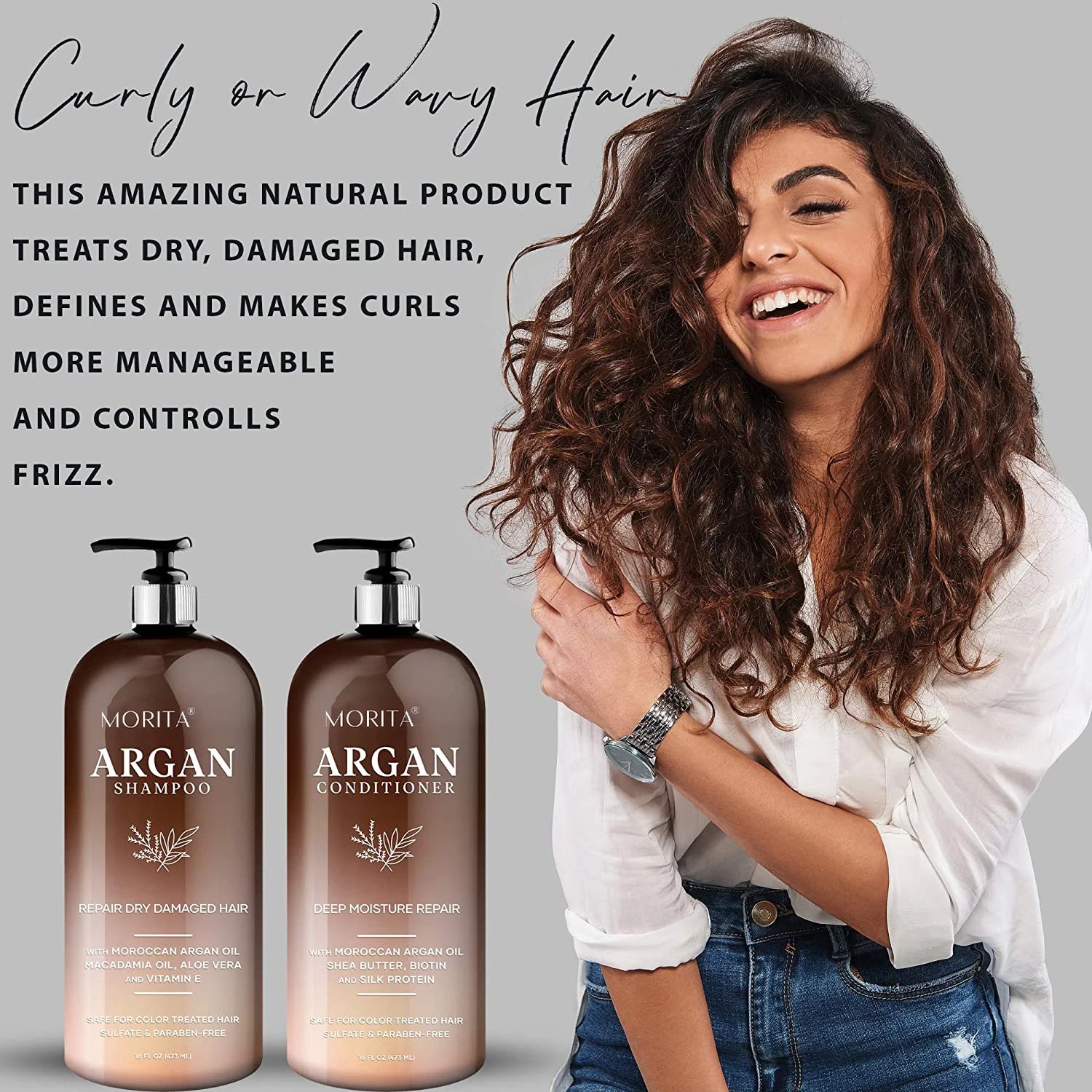 Morita Factory Price Aloe Vera Vitamin E Anti Hair Loss Hair Growth Natural Avocado Coconut Argan Oil shampoo and conditioner