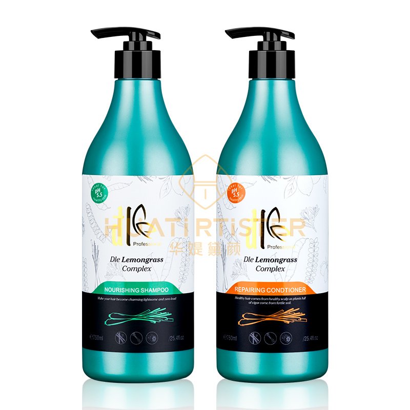 Huati Sifuli DLE Lemongrass Private Label Natural Repairing Moisturizing Nourishing hair care 750ml Shampoo And Conditioner set