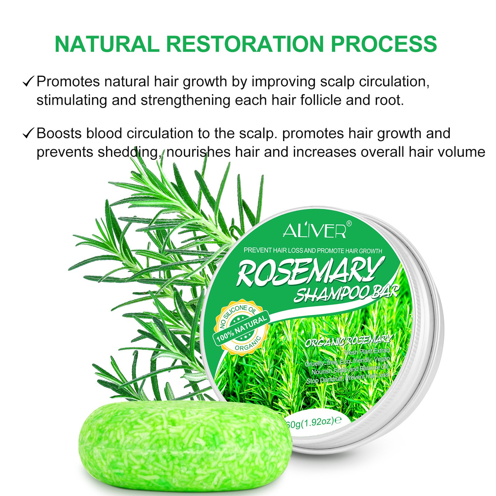 Wholesale Hair Growth Shampoo Bar Soap 100% Natural Organic Nourish Scalp Hair Loss Prevent Rosemary Shampoo Bar