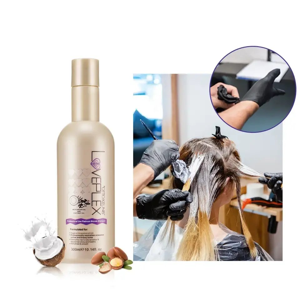 Professional Use Platinum Blonde Shampoo Sulfate Free Remove Yellow Unwanted Gold Argan Oil Purple Shampoo Shine For Blonde Hair
