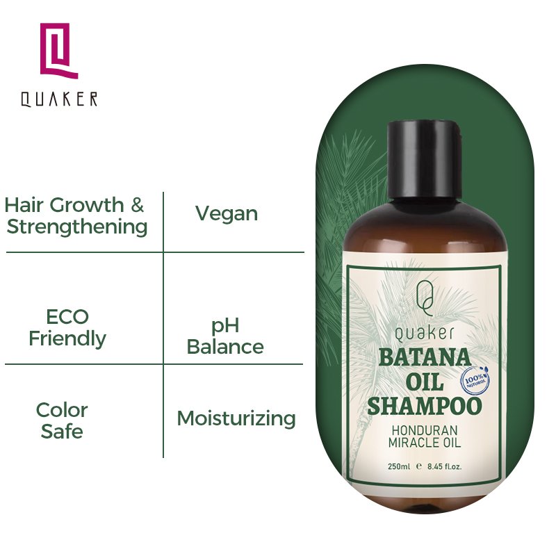 Qquaker Private Label Wholesale Organic Batana Oil Promotes Hair Growth Repair Damaged Hair Shampoo And Conditioner Set