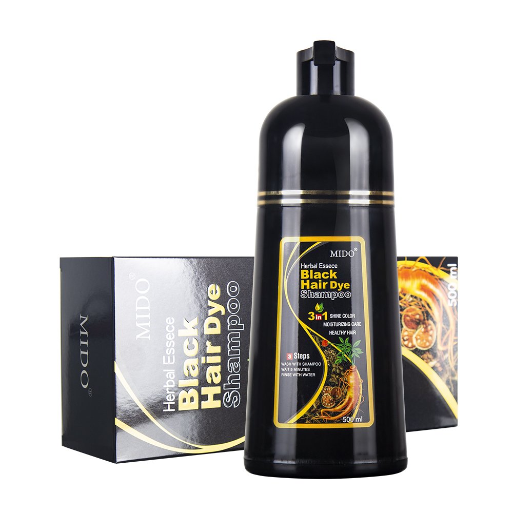 5 in 1 Natural Hair Color Shampoo Black Hair Dye shampoo for white to black hair color shampoo