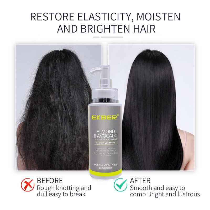 Low Moq Almond Avocado Organic Leave-in Hair Conditioner For Dry Hair Hair Serum Leave-in Conditioner Shampoo