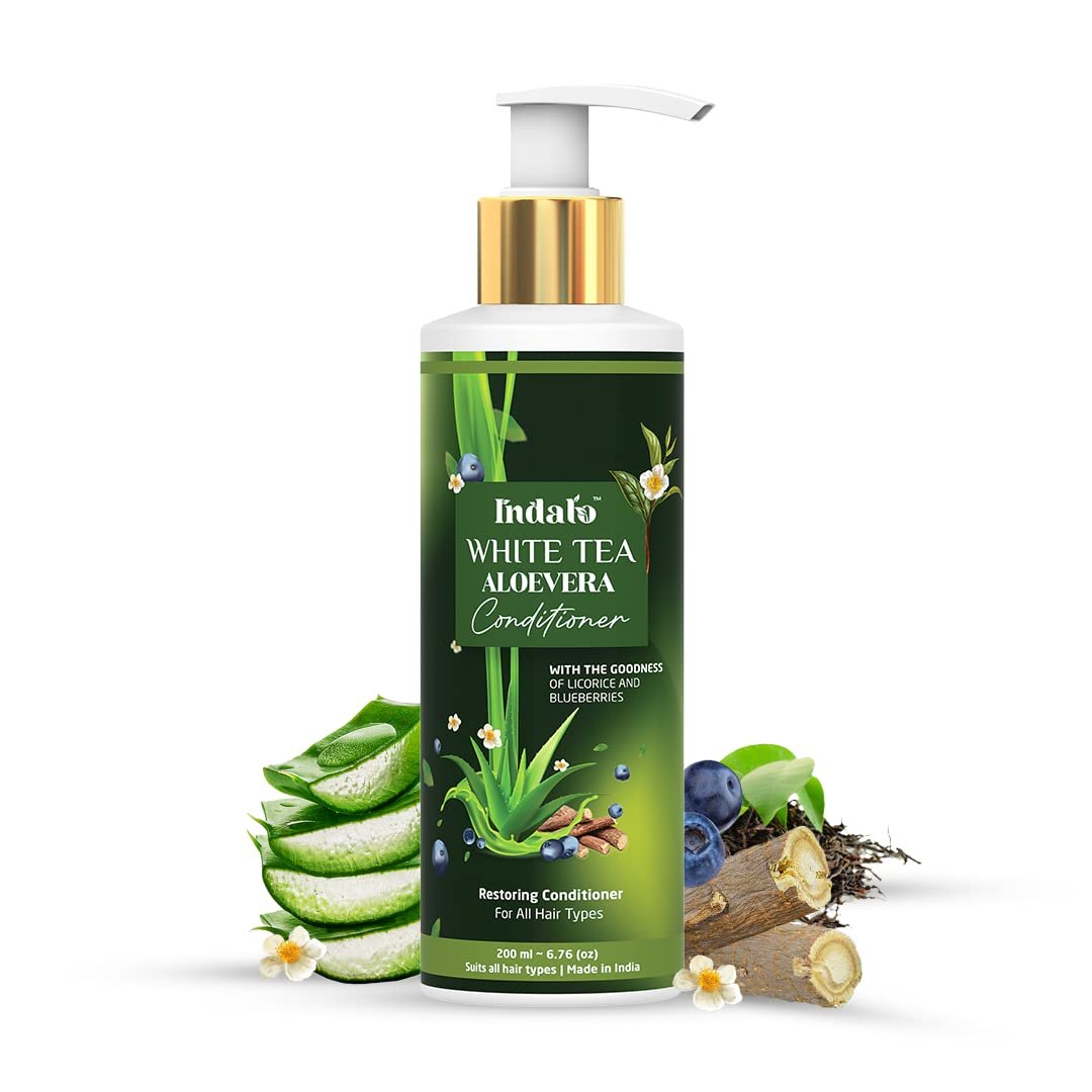 Private Label vegan Aloe Vera white tea shampoo for hair fall control sulfate free shampoo and conditioner set 200 ml bottle
