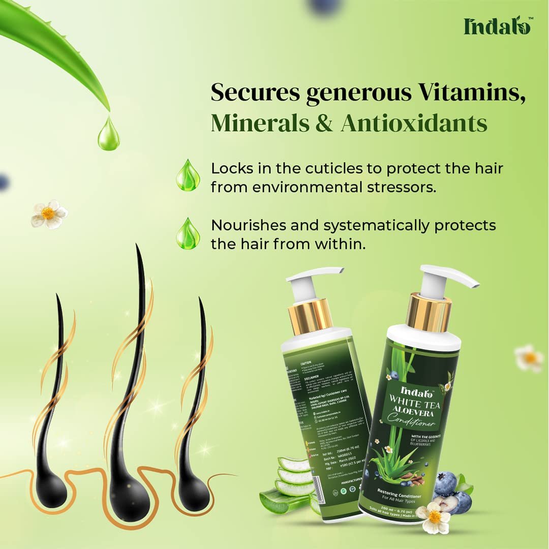 Private Label vegan Aloe Vera white tea shampoo for hair fall control sulfate free shampoo and conditioner set 200 ml bottle
