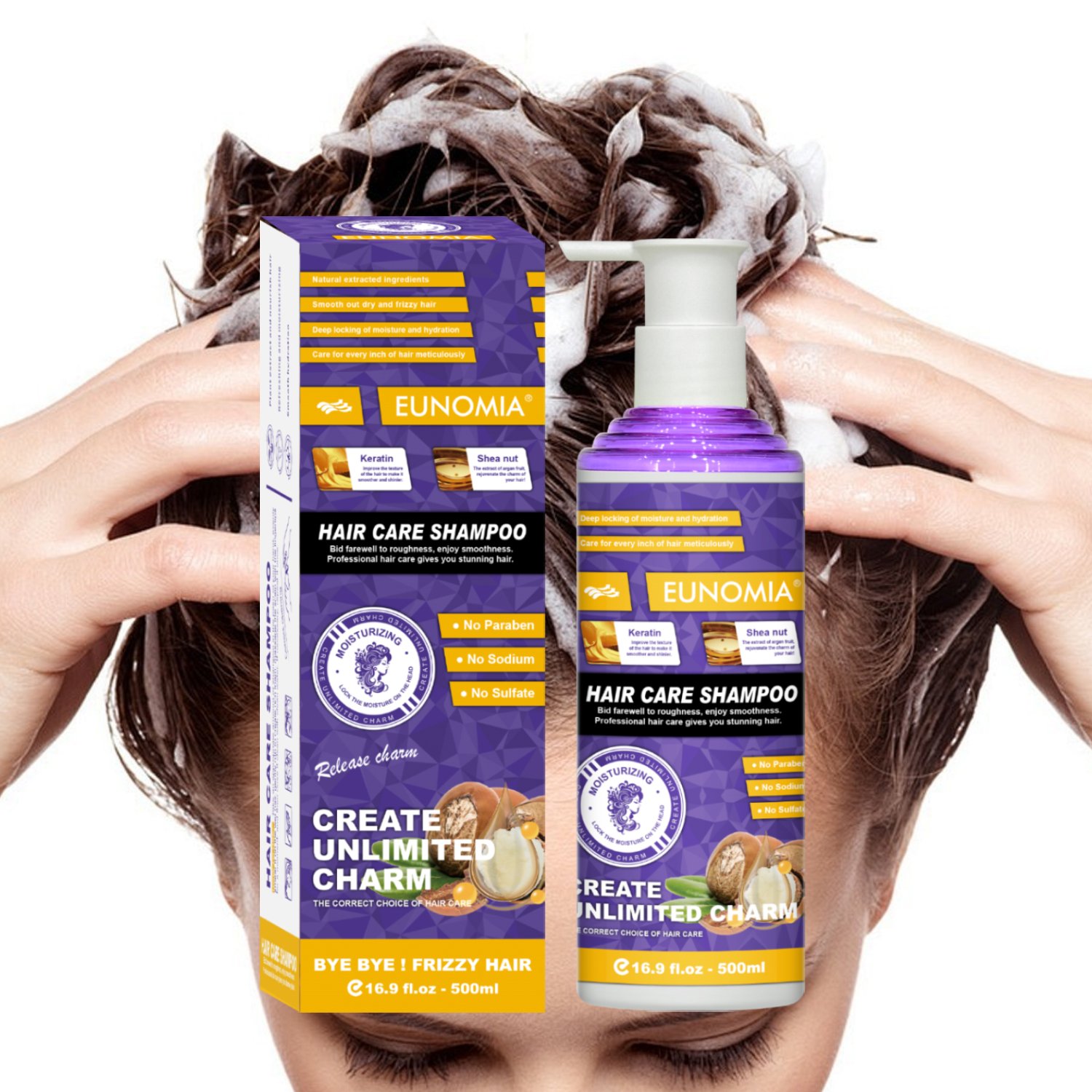 Sulfate free haircare vegan shea nut plant shampoo korea anti-itch high moisturize Keratin shampoo manufacturer