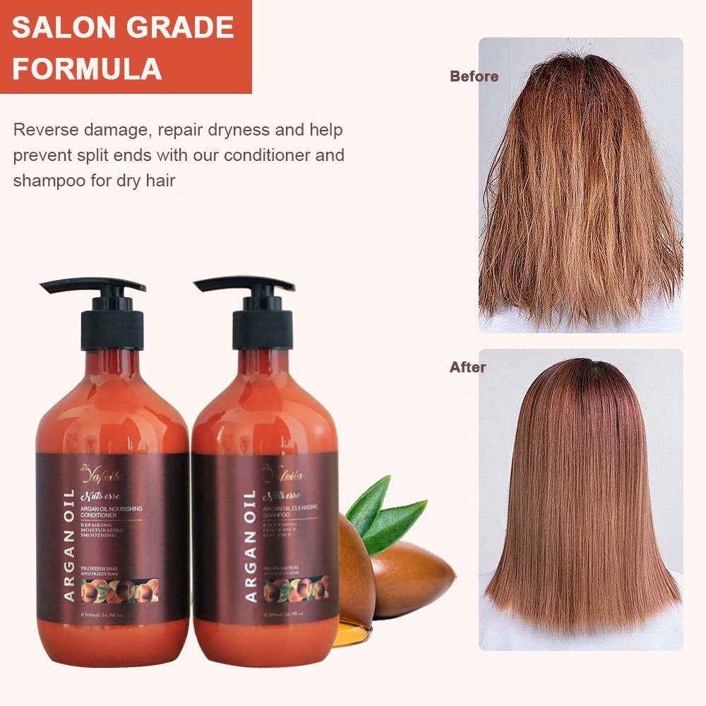 2024 High Quality Private Label Sulfate Free Organic Argan Oil Nourishing Hair Shampoo and Conditioner for damaged hair