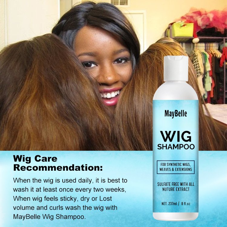 Professional 237ml 6.8oz Customized Label Synthetic Wig Shampoo And Conditioner Gentle On Scalp Wig Shampoo For Human Hair Wigs