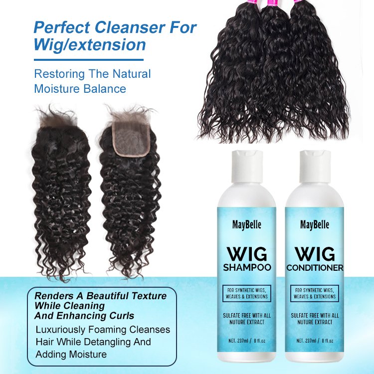 Professional 237ml 6.8oz Customized Label Synthetic Wig Shampoo And Conditioner Gentle On Scalp Wig Shampoo For Human Hair Wigs
