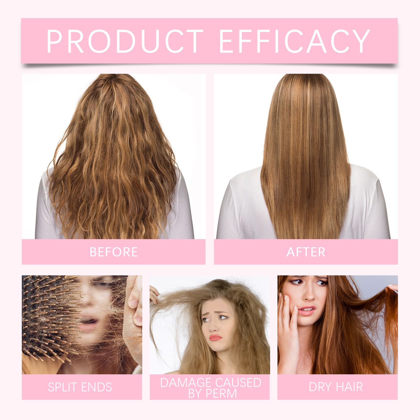 OEM/ODM Hair Care Essential Oil Smooth Serum for Dry and Tangled Hair Nourishes Curly and Damaged Hair